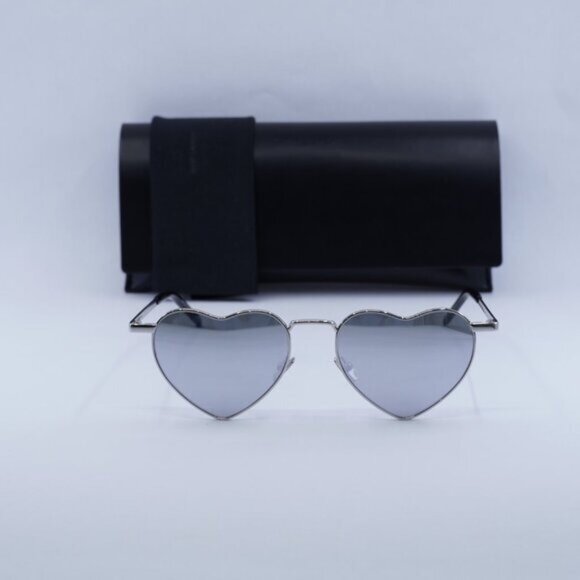 Final Price! Saint Laurent SL301 Lou Lou 003 Silver Sunglasses - Picture 2 of 11